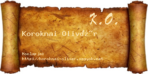 Koroknai Olivér névjegykártya