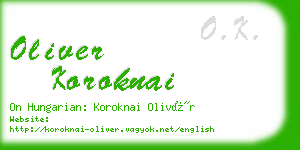 oliver koroknai business card